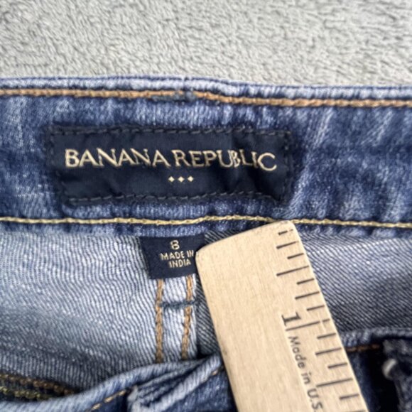 Banana Republic Jeans Womens 8 Blue Stretch Denim Straight Leg Classic Fit Pants - Picture 3 of 16